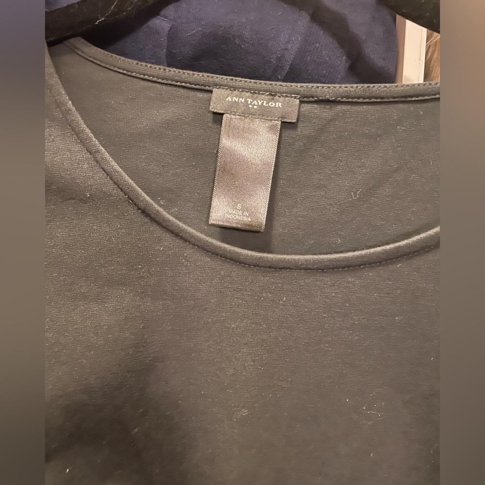 Ann Taylor peplum pleather shirt - Picture 2 of 8